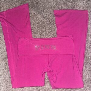 PINK Victoria's Secret Bright Pink Flare Leggings